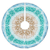 Jupon De Sapin En Polyester Brossé Océan bleu et Mandala Turquoise (Devant)