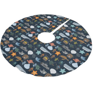Jupon De Sapin En Polyester Brossé Océan Habitants Motif 1