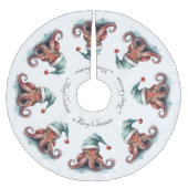 Jupon De Sapin En Polyester Brossé Octopus Christmas Joy, coutume (Devant)
