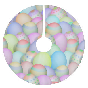 Jupon De Sapin En Polyester Brossé OEufs de Pâques colorés Arrière - plan