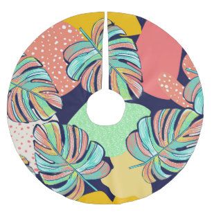 Jupon De Sapin En Polyester Brossé Oeuvre tropicale : Monstera multicolore