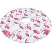 Jupon De Sapin En Polyester Brossé Oiseau d'aquarelle de Flamant rose exotique (Angle)