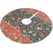 Jupon De Sapin En Polyester Brossé Oiseau et fleurs Perse Motif bleu rouge (Angle)