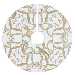 Jupon De Sapin En Polyester Brossé Oiseaux à fleurs Art nouveau