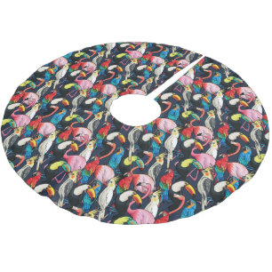 Jupon De Sapin En Polyester Brossé Oiseaux exotiques