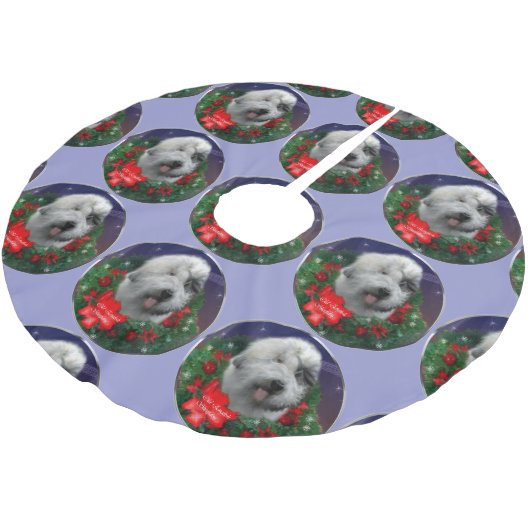 Jupon De Sapin En Polyester Brossé Old English Sheepdog (Angle)
