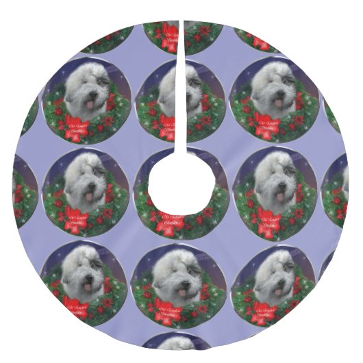 Jupon De Sapin En Polyester Brossé Old English Sheepdog (Devant)