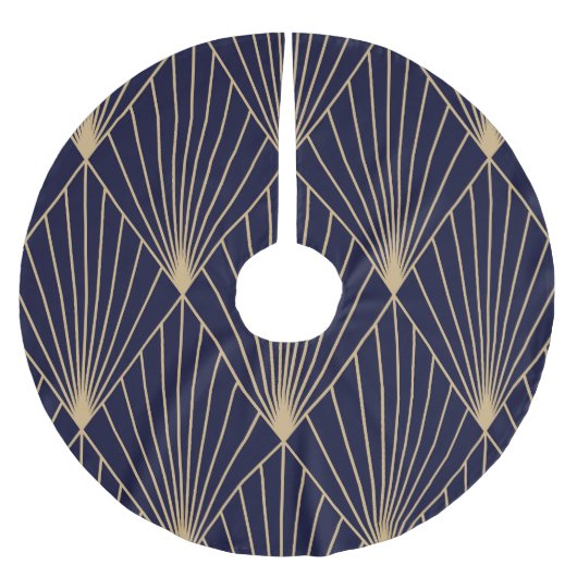 Jupon De Sapin En Polyester Brossé Or bleu foncé Abstrait géométrique (Devant)