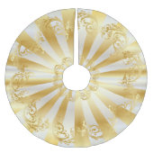 Jupon De Sapin En Polyester Brossé Or élégant et Noël blanc de tache (Devant)
