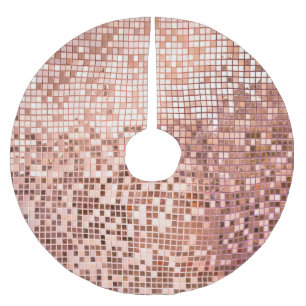 Jupon De Sapin En Polyester Brossé or rose : carreaux de mosaïque carré.