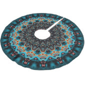 Jupon De Sapin En Polyester Brossé Orange bleu Turquoise noir Mandala Boho Art (Angle)