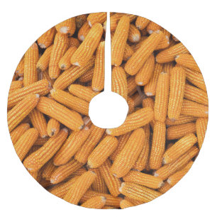 Jupon De Sapin En Polyester Brossé Orange Corn Cob : Harvest Agriculture Arrière - pl