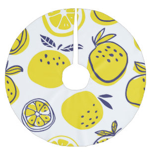 Jupon De Sapin En Polyester Brossé Oranges d'été : Motif de fruits élégant.