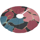 Jupon De Sapin En Polyester Brossé Orchidées d'or, art floral élégant. (Angle)