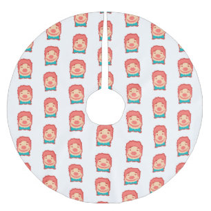Jupon De Sapin En Polyester Brossé Oreiller jetable au visage de clown pixelisé migno