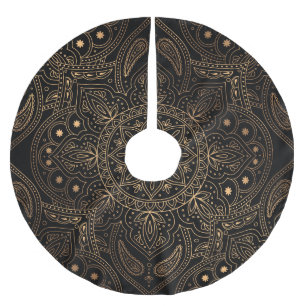 Jupon De Sapin En Polyester Brossé Oriental Mandala, Luxury Vintage Motif.