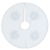 Jupon De Sapin En Polyester Brossé Ornat Elegant Ice Blue Snowflake Noël (Devant)