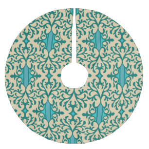 Jupon De Sapin En Polyester Brossé Ornement floral : Moderne à la mode sans couture