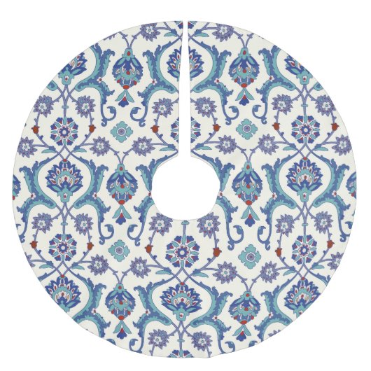 Jupon De Sapin En Polyester Brossé Ornement floral : Motif arabe traditionnel. (Devant)