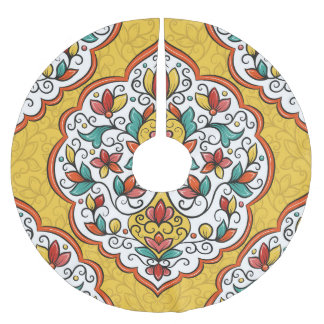 Jupon De Sapin En Polyester Brossé Ornement floral : Motifs indiens turcs.