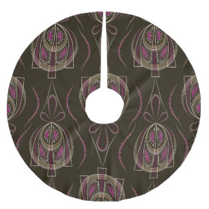 Jupon De Sapin En Polyester Brossé Ornement géométrique Art déco antique