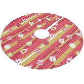 Jupon De Sapin En Polyester Brossé Ornements d'arbre de Noël jaune rouge (Angle)
