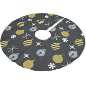 Jupon De Sapin En Polyester Brossé Ornements de Noël rétro Or noir (Angle)