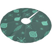 Jupon De Sapin En Polyester Brossé Ornements de Noël rétro Vert (Angle)