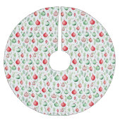 Jupon De Sapin En Polyester Brossé Ornements Noël Motif (Devant)