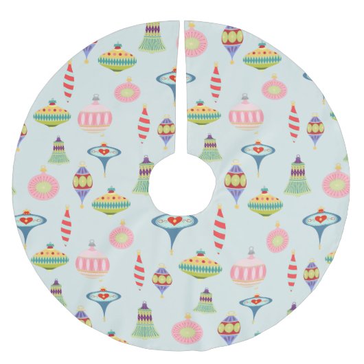 Jupon De Sapin En Polyester Brossé Ornements rétro | Mid Century Moderne (Devant)