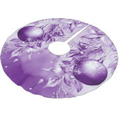 Jupon De Sapin En Polyester Brossé Ornements violets Jupe d'arbre de Noël (Angle)