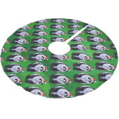 Jupon De Sapin En Polyester Brossé Ours de panda à Santa Hat sur Vert (Angle)