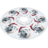 Jupon De Sapin En Polyester Brossé Ours polaire de Noël, personnalisable (Angle)