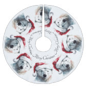 Jupon De Sapin En Polyester Brossé Ours polaire de Noël, personnalisable (Devant)