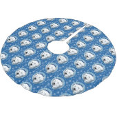 Jupon De Sapin En Polyester Brossé Ours polaire Snowflakes Art Nouveau (Angle)