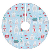 Jupon De Sapin En Polyester Brossé Ours polaires adorables (Devant)