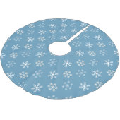 Jupon De Sapin En Polyester Brossé Paillette d'arbre bleu Snowflake (Angle)