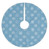 Jupon De Sapin En Polyester Brossé Paillette d'arbre bleu Snowflake (Devant)