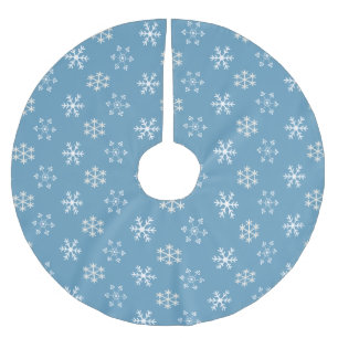Jupon De Sapin En Polyester Brossé Paillette d'arbre bleu Snowflake