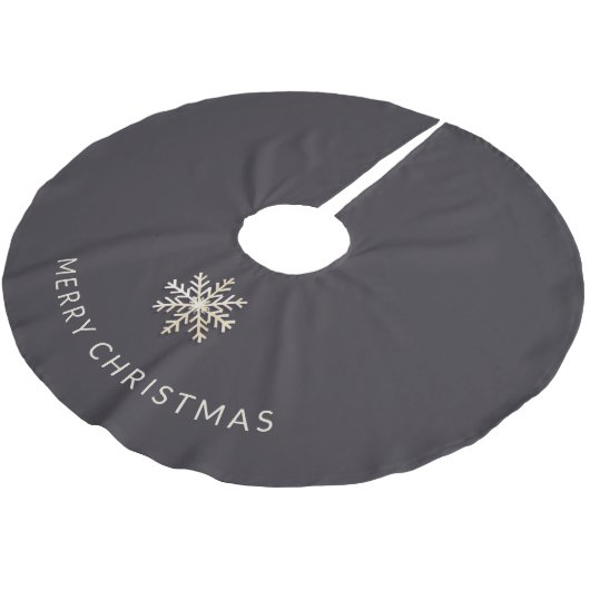 Jupon De Sapin En Polyester Brossé Paillette en Flube à neige foncée (Angle)