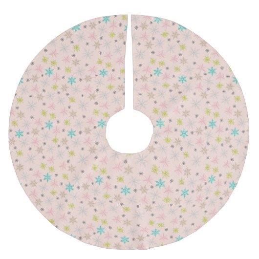 Jupon De Sapin En Polyester Brossé Paillettes rose Turquoise Lime Vert Gris (Devant)