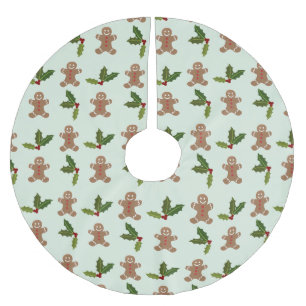 Jupon De Sapin En Polyester Brossé Pains d'épices Hommes et Motif Holly