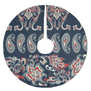 Jupon De Sapin En Polyester Brossé Paisley fleurie, damas motif vintage.