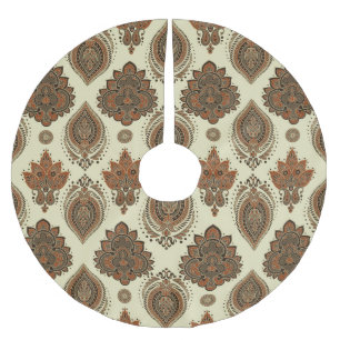 Jupon De Sapin En Polyester Brossé Paisley floral, motif vintage textile asiatique.