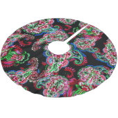 Jupon De Sapin En Polyester Brossé Paisley Floral Pattern, Ethnic Arrière - plan. (Angle)