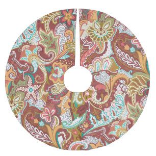 Jupon De Sapin En Polyester Brossé Paisley sans couture : motif arrière - plan élégan