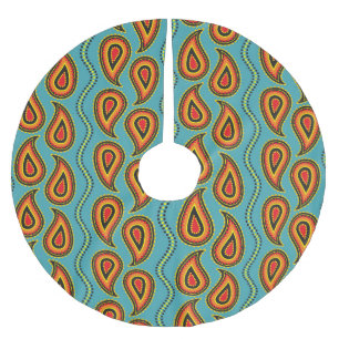 Jupon De Sapin En Polyester Brossé Paisley Texture ornementale : Élégance indienne.