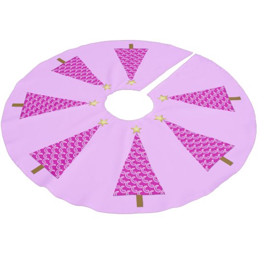 Jupon De Sapin En Polyester Brossé Paisley violet arbre de Noël moderne (Angle)