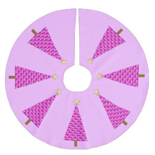 Jupon De Sapin En Polyester Brossé Paisley violet arbre de Noël moderne