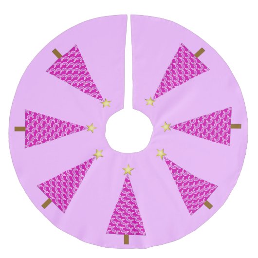 Jupon De Sapin En Polyester Brossé Paisley violet arbre de Noël moderne (Devant)